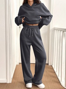 Conjunto de chándal personalizado, Sudadera con capucha y pantalones de algodón de peso pesado, ropa deportiva unisex de dos piezas, atuendo deportivo al por mayor - Product Image 6