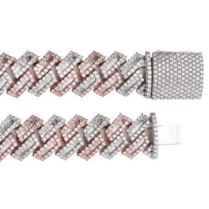 Cadena de eslabones cubanos de oro de 10 quilates de doble tono Premium con diamantes cultivados en laboratorio, collar de lujo helado, joyería para hombre, ropa de calle, moda - Product Image 2