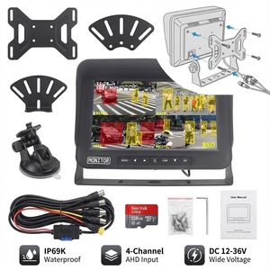 Monitor IPS AI <span class=keywords><strong>BSD</strong></span> de 10.1 Pulgadas con Cámara de Reversa Impermeable IP69K | Grabador DVR de 4 Canales con Advertencia de Peatones 1080P, 12-36V para Maquinaria Portuaria - Product Image 5