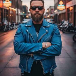 Blouson en cuir pour homme, à capuche, respirant, style décontracté d'été - Product Image 5