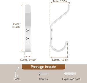 <b>Wall</b> Mounted Coat <b>Hook</b> Metal <b>Wall</b> Hanger for Closet Organisation for Hanging Towel Hat <b>Key</b> Clothes With Metal - Product Image 5