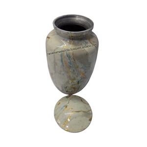 Luxury Hot Sale Printed Aluminium Cremation <b>Memorial</b> Urn With Velvet Bag for Niche Burial and Columbarium - Product Image 2