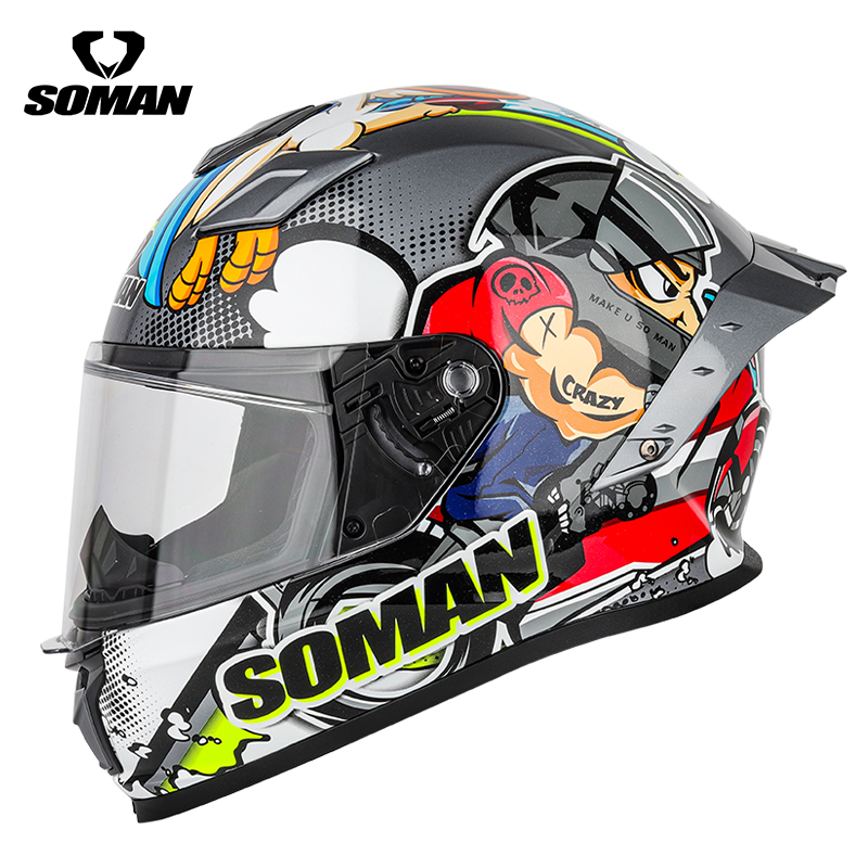 VIPハイエンド 全顔 SOMAN F1 オートバイヘルメット ABS レーシング