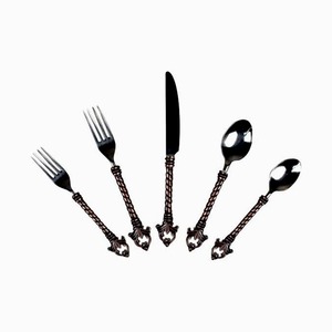 Fournitures en gros de l'Inde argent poli dîner ensemble de couverts de luxe couverts en acier inoxydable pour la maison ustensiles de cuisine - Product Image 3