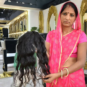 100% cheveux alignés avec des cuticules vierges non transformées faisceaux ondulés de vague lâche extensions de cheveux humains du temple indien - Product Image 1