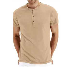 Camiseta de Manga Corta con Cuello Redondo de Algodón para Hombre, Talla Personalizada, con Botones, Ajuste Holgado, para Deportes y Correr - Product Image 4