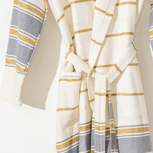 Albornoz de algodón 100% unisex hecho en Turquía tela transpirable peso ligero superventas secado rápido verano todo el año ropa de dormir - Product Image 5