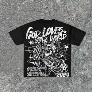 Nouveau T-shirt Hip Hop Homme 2026 à Épaules Tombantes, Respirant, 100% Coton, Col Rond, Coupe Oversize Ample, Grammage Épais, Personnalisable, Haute Qualité - Product Image 6