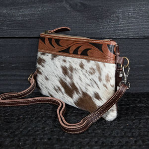 Antique Designer Crossbody Shoulder Sling Hanging Bags in Leather Zipper Closure Slim Women Handbag Sling Side Hanging Bags Item - Product Image 1