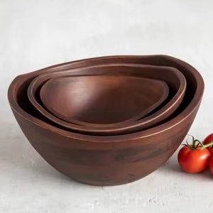 ชามเสิร์ฟทำจากไม้ทำมือขนาดใหญ่เหมาะสำหรับการสังสรรค์ในครอบครัวปิคนิคกลางแจ้งและงานเฉลิมฉลองวันหยุด - Product Image 1