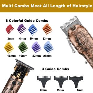 Tondeuse à cheveux professionnelle sans fil rechargeable par USB pour hommes, accessoires de barbier pour la coupe de cheveux, kit de tondeuse à barbe et à visage - Product Image 4