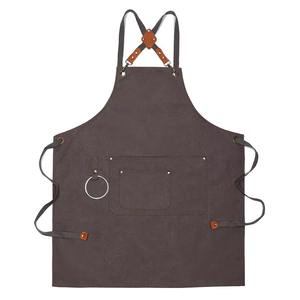Hot Selling Organic Cotton Bib <b>Apron</b> Foldable with 2 Front Pockets Sleeveless Waist <b>Apron</b> - Product Image 1
