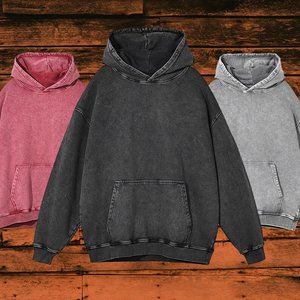 เสื้อฮู้ดโอเวอร์ไซส์ผู้ชายสำหรับฤดูหนาว ผ้าฝ้ายเฟรนช์เทอร์รี่ 100% สีพื้น สไตล์ลำลอง สตรีทแวร์ มีกระเป๋า ระบายอากาศได้ดี รับผลิตแบบ OEM - Product Image 1