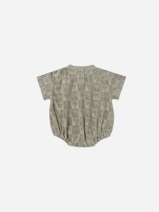 Relaxed Palm Jacquard <strong>Towelling</strong> Bubble Romper Baby Oversize Short Sleeve Baby <strong>Onesie</strong> - Product Image 5