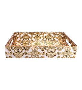 Plateau en bois imprimé artistique pour les repas et l'affichage Plateau de service imprimé en bois haut de gamme pour les hôtels de M/S SHAAD HANDICRAFTS - Product Image 4