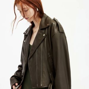 Nueva llegada de alta calidad de diseño personalizado chaquetas de cuero de moda de las mujeres para la venta precio barato chaqueta de cuero de las mujeres - Product Image 4