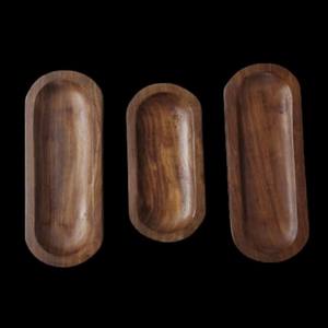 Plateaux de service en bois naturel avec plateau de service alimentaire pour café, boisson et Dessert de lameterartz - Product Image 2