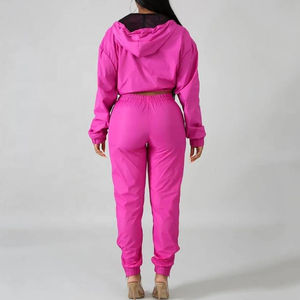 Conjunto de Chaqueta Cortavientos para Mujer Estilo Urbano, Transpirable y Elegante con Decoración de Patrón Sólido, Ropa Casual, Chándal Cortavientos - Product Image 6