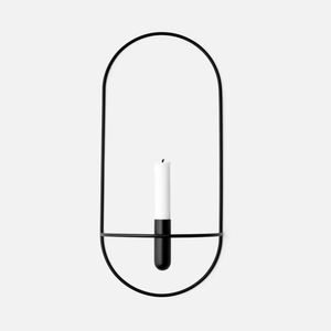 Bougeoir rond noir en fer métallique, chandelier en cercle - Product Image 3