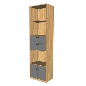 Armoire de classement multifonctionnelle minimaliste en bois naturel avec tiroirs et compartiments 60x40x220cm pour bureau, entrepôt, salle de sport, école, hôtel, hôpital - Product Image 3