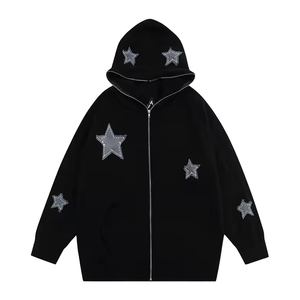 เสื้อฮู้ดสำหรับผู้ชายเสื้อฮู้ดแบบสวมหัวพิมพ์ลายปะติดแบบวินเทจซีดจาง - Product Image 1