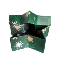 Boîte à bijoux en forme d'étoile gris vert foncé Boîte cadeau en matériau recyclé rigide avec stratification mate pour l'emballage des bijoux