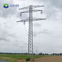 Tour de transmission multi-circuits à quatre poteaux en treillis d'acier de 200 kV pour les projets d'infrastructure de réseau d'équipements de distribution