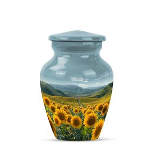 Urna con Vista de girasol para cenizas, urna de cremación de recuerdo para cenizas de bebé, urna conmemorativa para cenizas humanas, funeral, negro, tamaño personalizado, blanco - Product Image 1