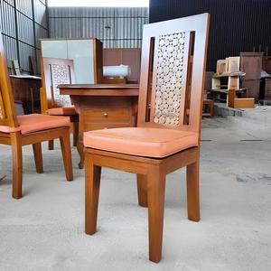 Ensemble de table à manger ronde en bois avec plateau en verre, ensemble de 5 chaises pour hôtel, appartement, villa - Product Image 5