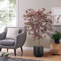 Grand Arbre d'Érable Artificiel en Plastique en Pot 7-8 pieds Réaliste Écologique Résistant aux UV Recyclable Thanksgiving Nouvel An Automne