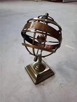 Globe Art Déco artisanal en laiton antique pour décoration suspendue ou sur table, pièce d'exposition élégante pour la maison et le bureau, idéal pour Diwali et les mariages