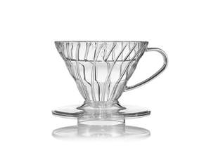 HARIO V60 Mugen One-Pour Glass Coffee Dripper (12 tasses) Transparent Noir |   Facile à nettoyer, compatible four |   Fabriqué au Japon |   Modèle - Product Image 1