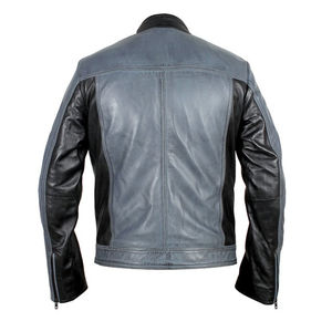 แจ็คเก็ตกันหนาวสำหรับผู้ชาย, แจ็คเก็ตกันหนาวสไตล์ลำลองสีดำหนังวัวแท้แจ็คเก็ตกันน้ำ - Product Image 3