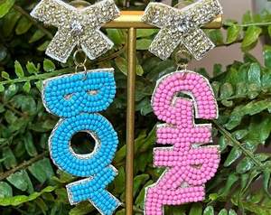 BOY GIRL Hecho a mano con cuentas Baby Shower Bordado Pendiente Elegante Lujo Hermosa ternura y de moda de la India - Product Image 1