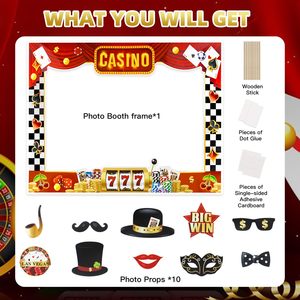 Accessoires de cadre de cabine photo de <span class=keywords><strong>casino</strong></span> Ensemble de cadre photo selfie de poker de las vegas pour les jeux de poker de <span class=keywords><strong>casino</strong></span> Fournitures de décorations de fête de nuit - Product Image 3