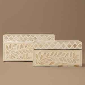 Boîte à bijoux de luxe artisanale en bois avec incrustation de nacre, motif floral moderne, personnalisable, organisateur de rangement décoratif - Product Image 1