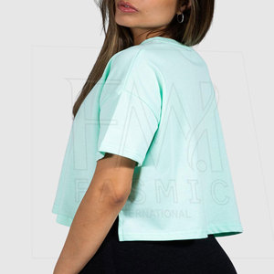 เสื้อยืดคอกลมผ้าฝ้าย100% สำหรับผู้หญิงแห้งเร็วพร้อมผ้าปรับแต่งได้ไซส์พิเศษ - Product Image 2