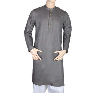 มาชริก ชุดคุรตะทรงเข้ารูปสำหรับผู้ชาย - สีเทา - Product Image 2