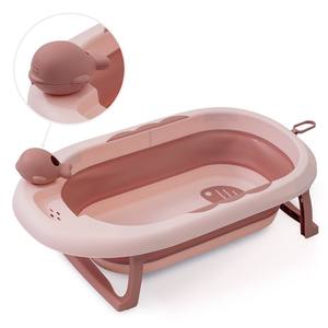 Bañera Plegable de Plástico Rosa con Vaso para Enjuague - Product Image 1