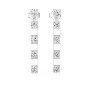 Pendientes de Diamantes Redondos de Oro Amarillo de 14K Cultivados en Laboratorio |   Joyería de Compromiso para Mujer, Lujosa, Certificada, Regalo de Aniversario de Bodas - Product Image 5