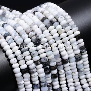 Venta caliente Natural dendrita ópalo liso Rondelle cuentas 8-10mm dendrita ópalo suelto venta al por mayor cuentas de piedras preciosas hebra para joyería - Product Image 2