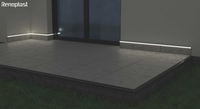 Renoplast C LED Profilé de base en aluminium emboîtable pour revêtement de bardage, plinthe, terrasse, maison de jardin, sols ventilés, étanche