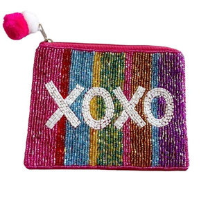 กระเป๋าใส่เหรียญปักลูกปัดและเลื่อมลายมาร์ดิกราส์ สีเขียว ทอง ม่วง และขาว สำหรับผู้หญิงและเด็กผู้หญิง จากอินเดีย - Product Image 4