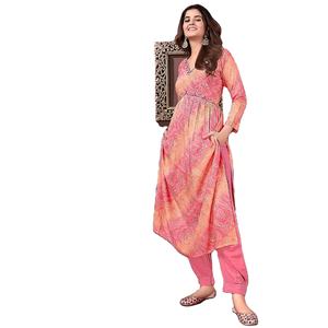 Rayon Kurti de qualité supérieure avec ensemble Dupatta travail manuel entièrement cousu pour adultes vente en ligne de qualité d'exportation - Product Image 1