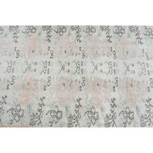 พรมขนาด 3.8x6.8 ฟุต, พรมวินเทจตุรกี, พรมลายดอกไม้สีขาวเทา - Product Image 4