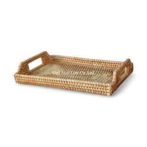 Sustainable Handmade <b>Rattan</b> Tray <b>Crafted</b> From Natural Fiber For Serving And Home Decor Use - Product Image 1