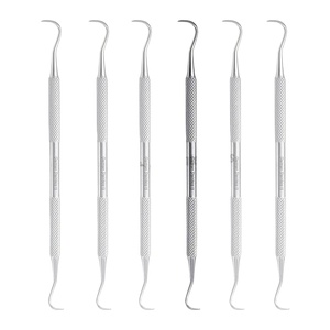 เครื่องมือขูดหินปูนแบบสองด้าน H6/H7 สำหรับฟันหน้าและฟันหลัง ทำจากสแตนเลส ใช้สำหรับทำความสะอาดช่องปาก - Product Image 1