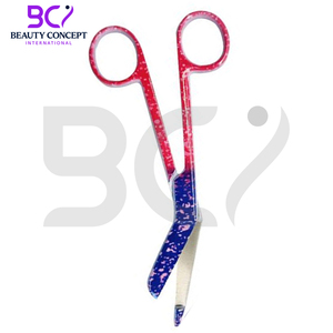 Tijeras de vendaje quirúrgico de acero inoxidable de 5,5 pulgadas de alta calidad, tijeras de vendaje de diseño de gota de goma de rocío de potencia Manual - Product Image 5