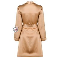 Peignoir de luxe personnalisé pour femme en satin de soie respirant et à séchage rapide, vêtement de nuit brillant printemps/été pour femme, longueur genou