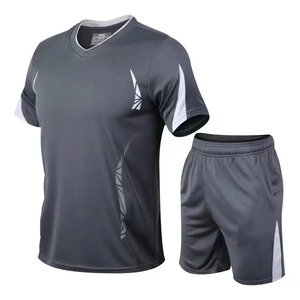 Ropa deportiva de marca para hombre, traje para gimnasio, Fitness, entrenamiento de fútbol, correr, deportes, pantalones cortos estampados, Jersey, conjunto para correr - Product Image 6